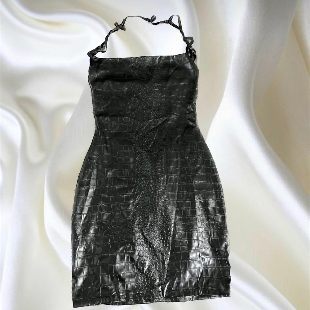 leather snake skin fashionova dress